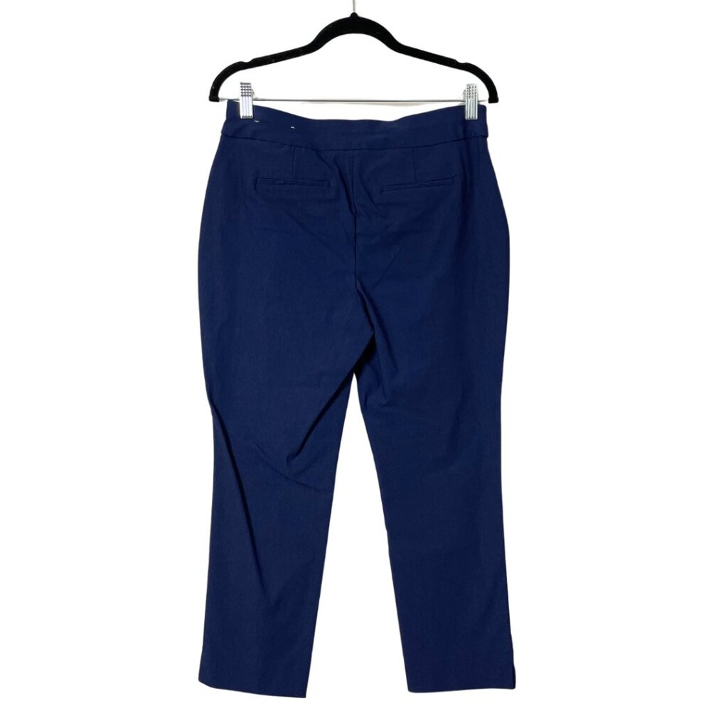 NWT Chico’s Pull On Trousers Brigitte Slim Crop Size Small 4 Navy Blue Stretch - Picture 2 of 8